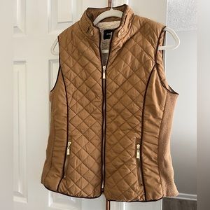 Quilted tan Sherpa lined vest